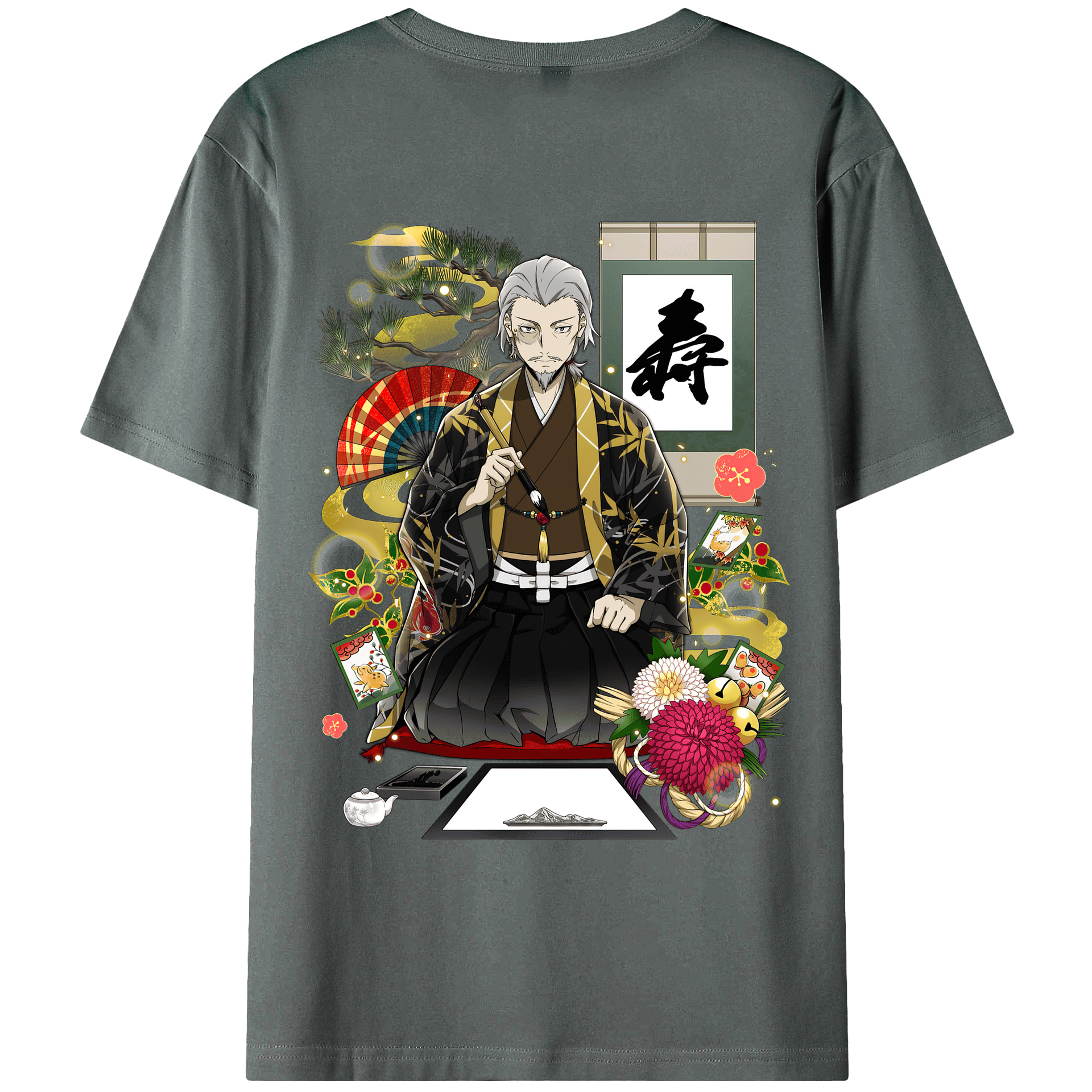 （画像用） 文豪ストレイドッグス Bungo Stray Dogs 綿100％ メンズ半袖Tシャツ（バックプリント） 通気性